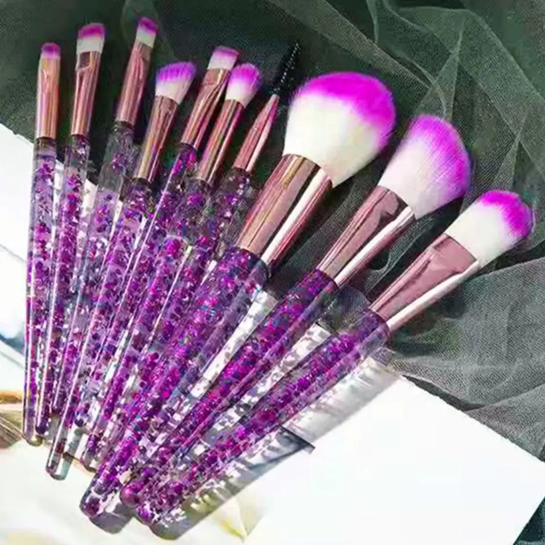 10pcs Crystal Makeup Brush Set