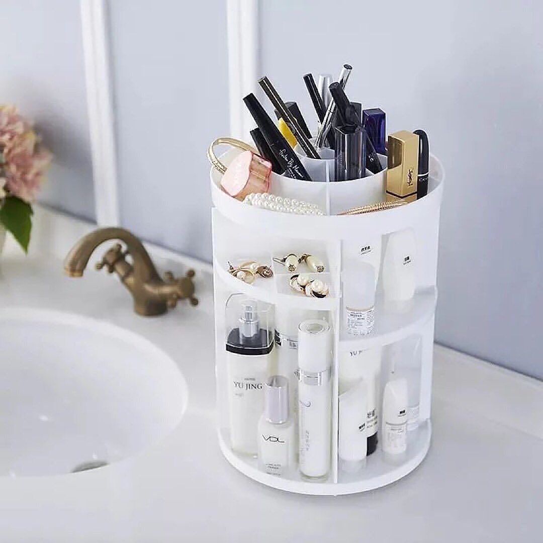 360 Degree Rotating Desktop Makeup Organizer