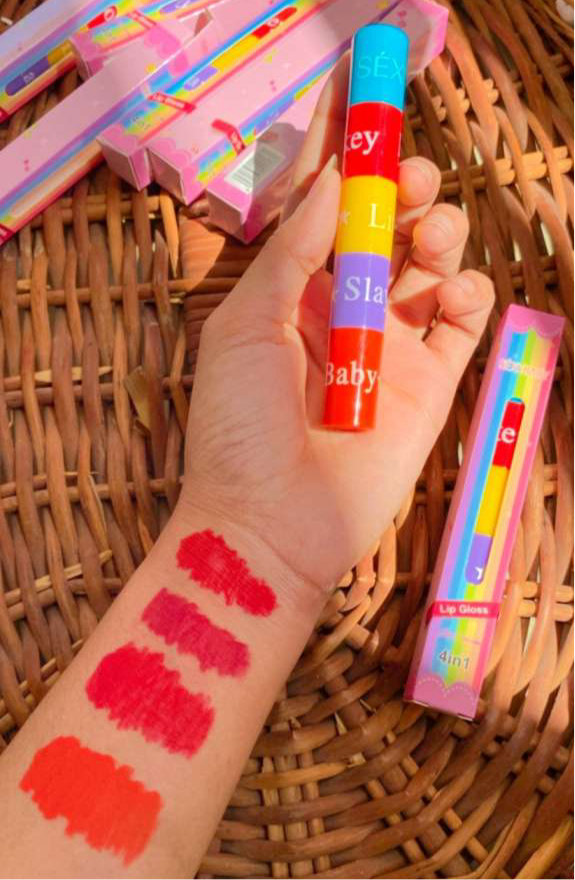 4 in 1 Super Stay Lipgloss Cosmetics Lip Gloss Set Matte Velvet Liquid Lipstick Waterproof Lipgloss