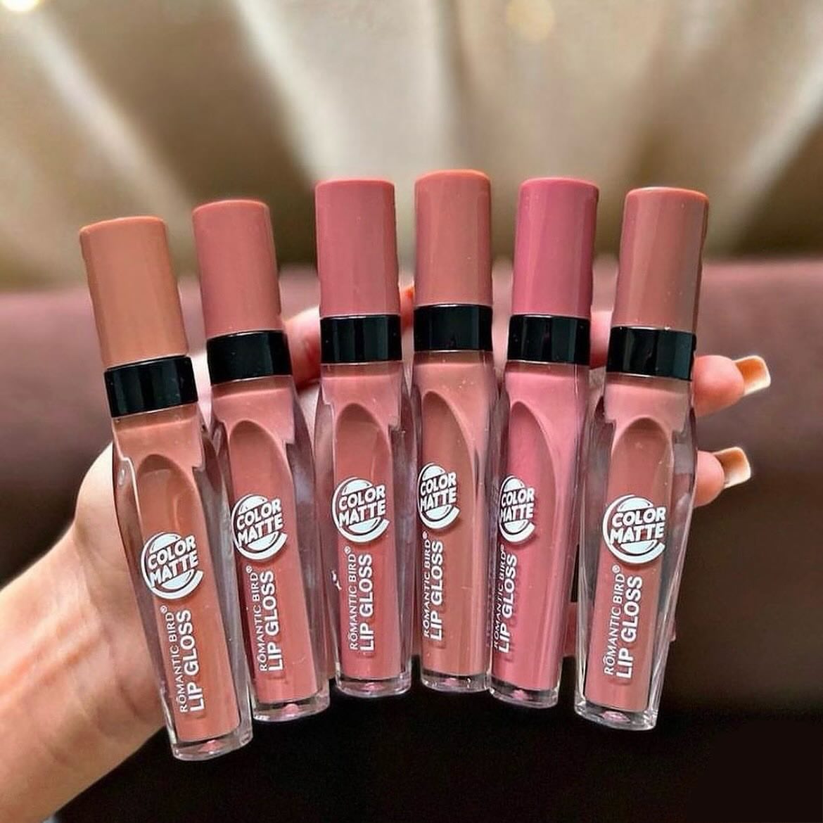 6pcs Nude Velvet Matte Waterpoof Lip Gloss