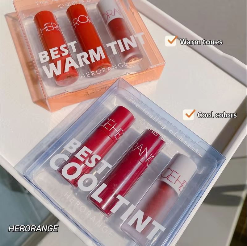 HERORANGE - 3pcs Cool & Warm Matte Lip Gloss