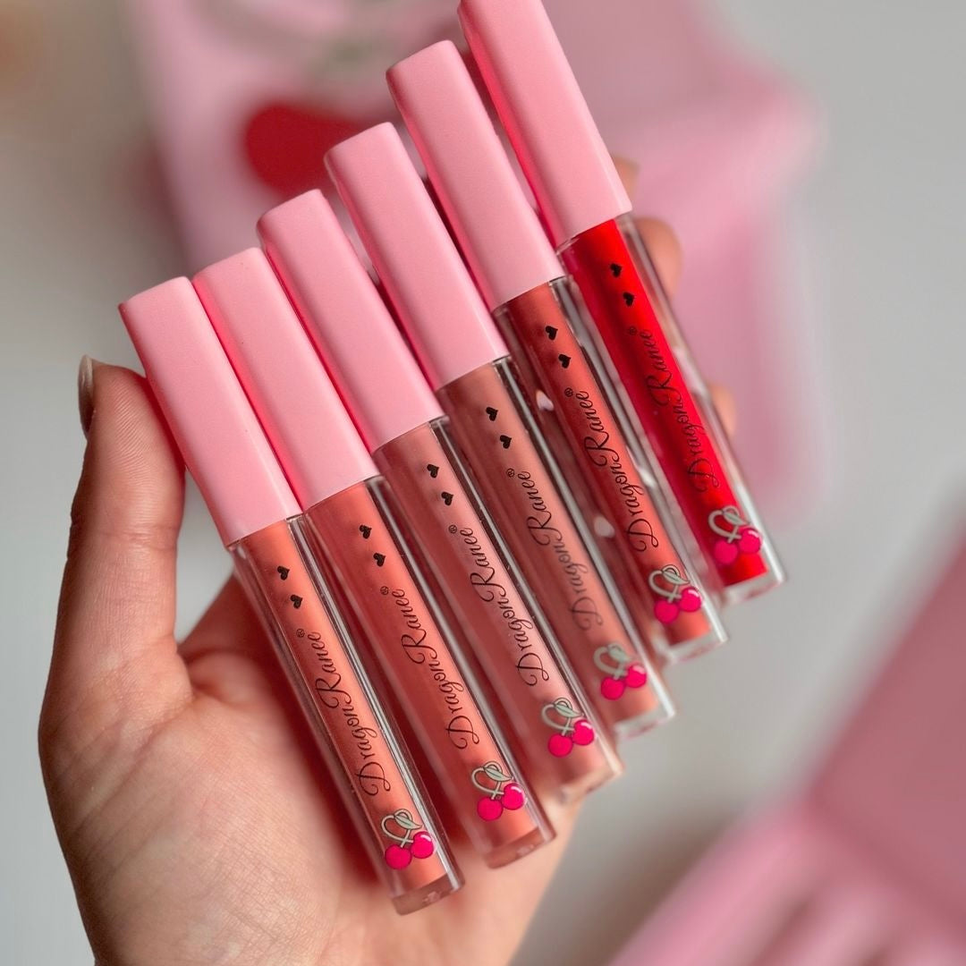 Dragon Ranee - 6 Color Cherry Matte Lip Gloss Set