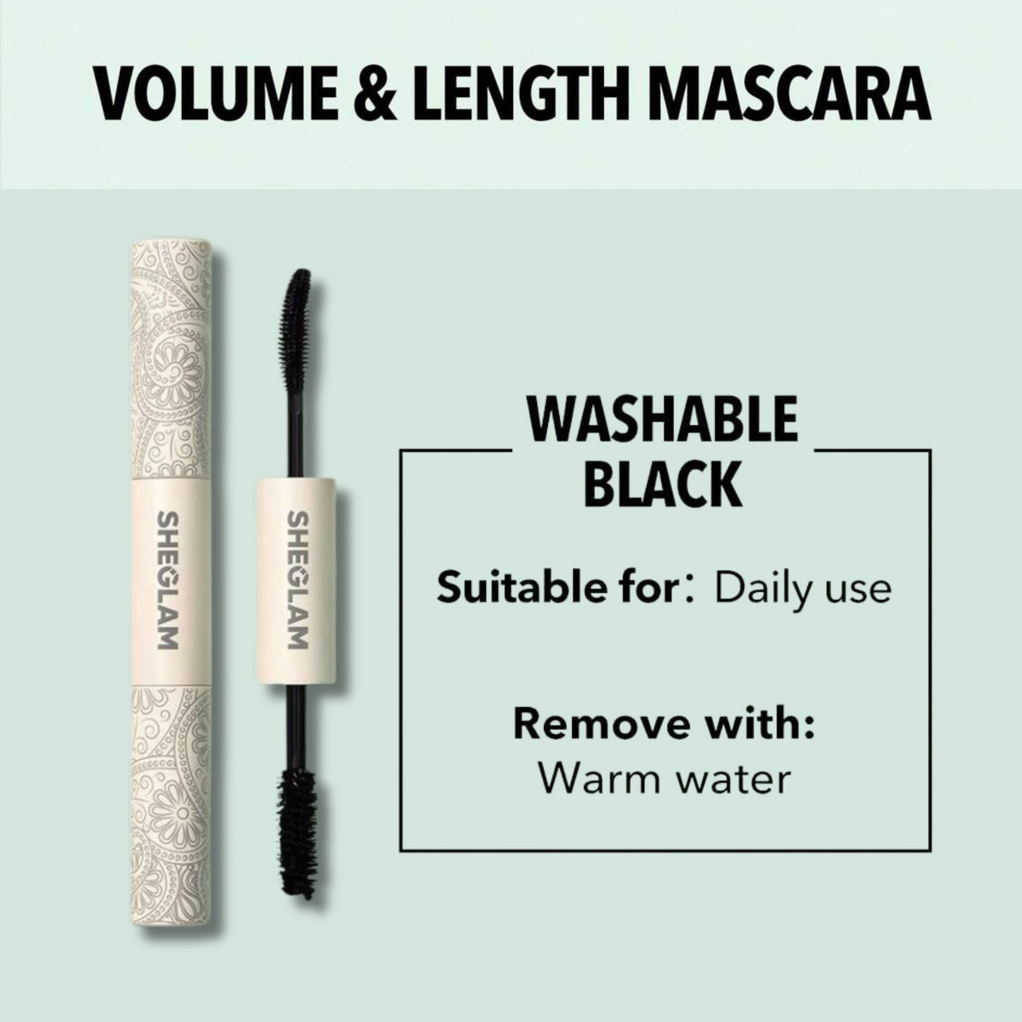 SHEGLAM - All-In-One Volume & Length Mascara - Washable Black