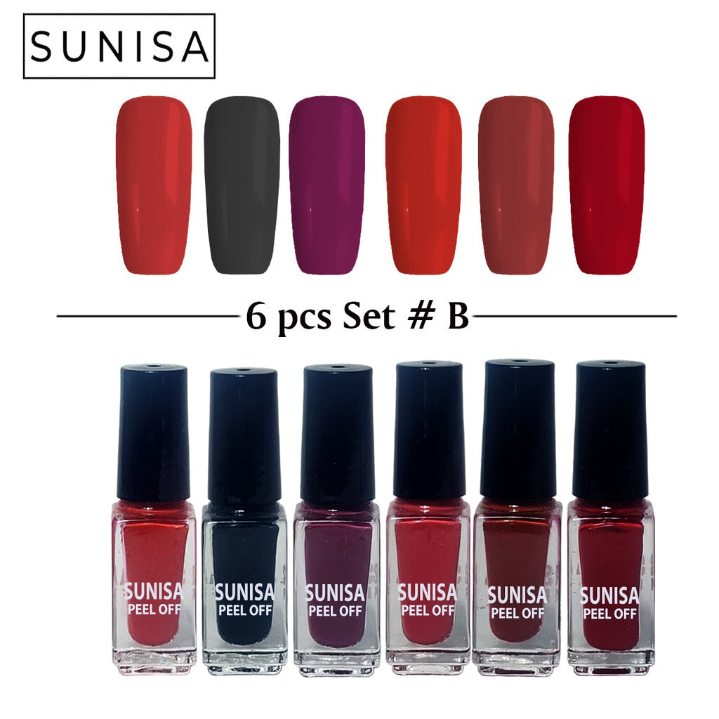 Sunisa - 6pcs Peel-off Nail Polish