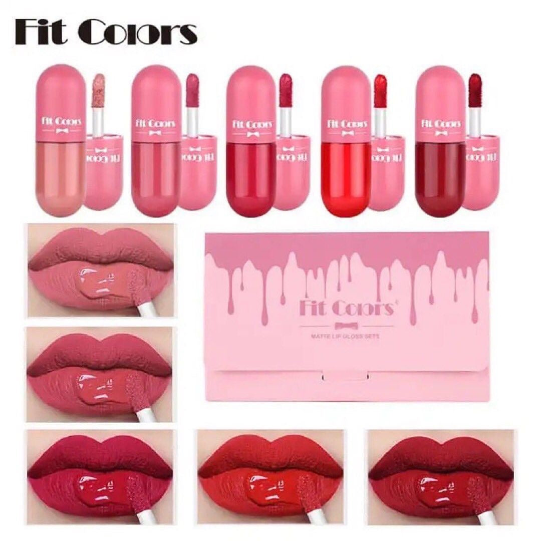 Fit Colors - 5pcs Mini Capsule Lip Gloss Set