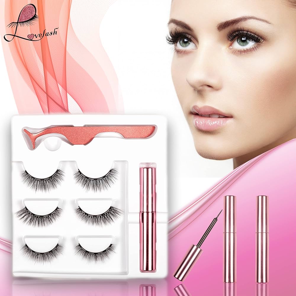 3 Pair Magnetic False Eyelashes Set