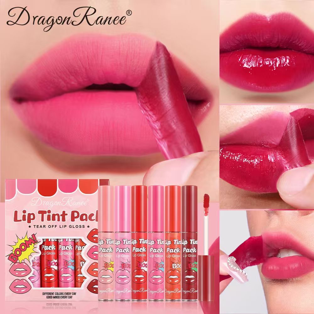 Dragon Ranee - 6pcs Peel Off Fruity Lip Gloss