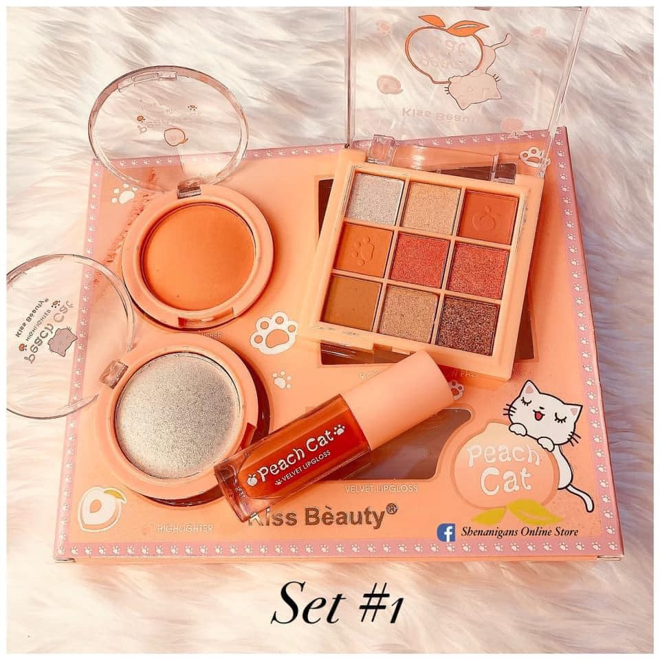 Kiss Beauty - 4 in 1 Peach Cat Makeup Deal Set