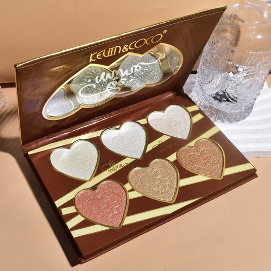 Kevin & Coco - 6 Color Heart Highlighter Illuminator Face Kit