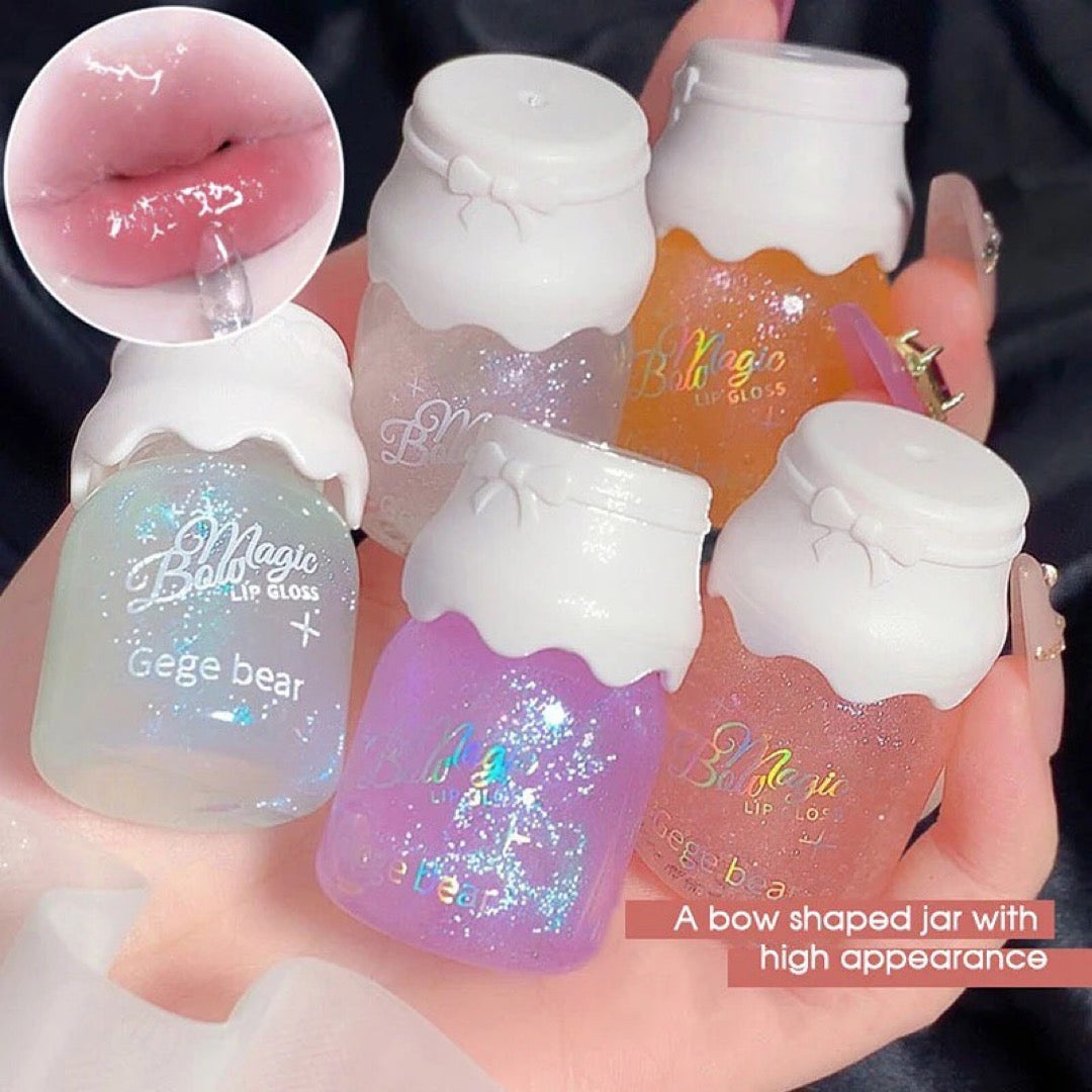 Gege Bear - Bow Knot Milk Canister Water Lip Gloss