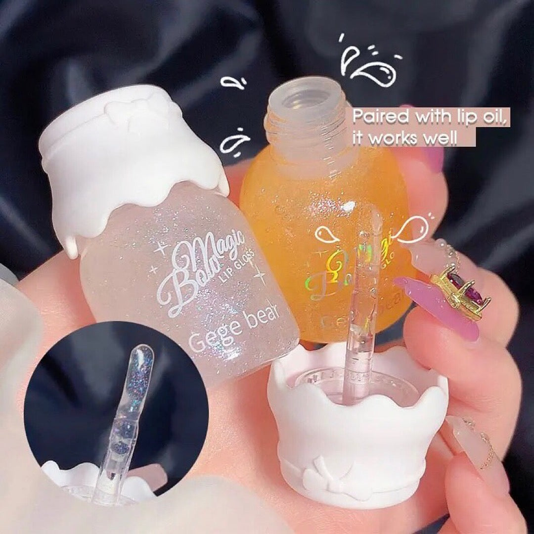 Gege Bear - Bow Knot Milk Canister Water Lip Gloss