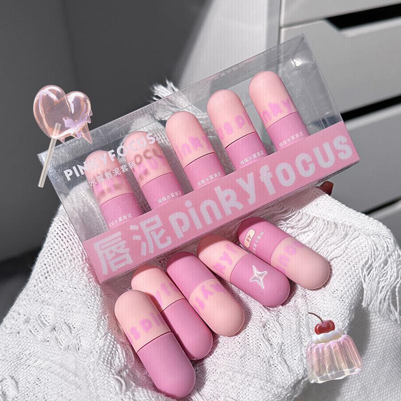 Pinky Focus - 5pcs Capsule Matte Velvet Lip Gloss