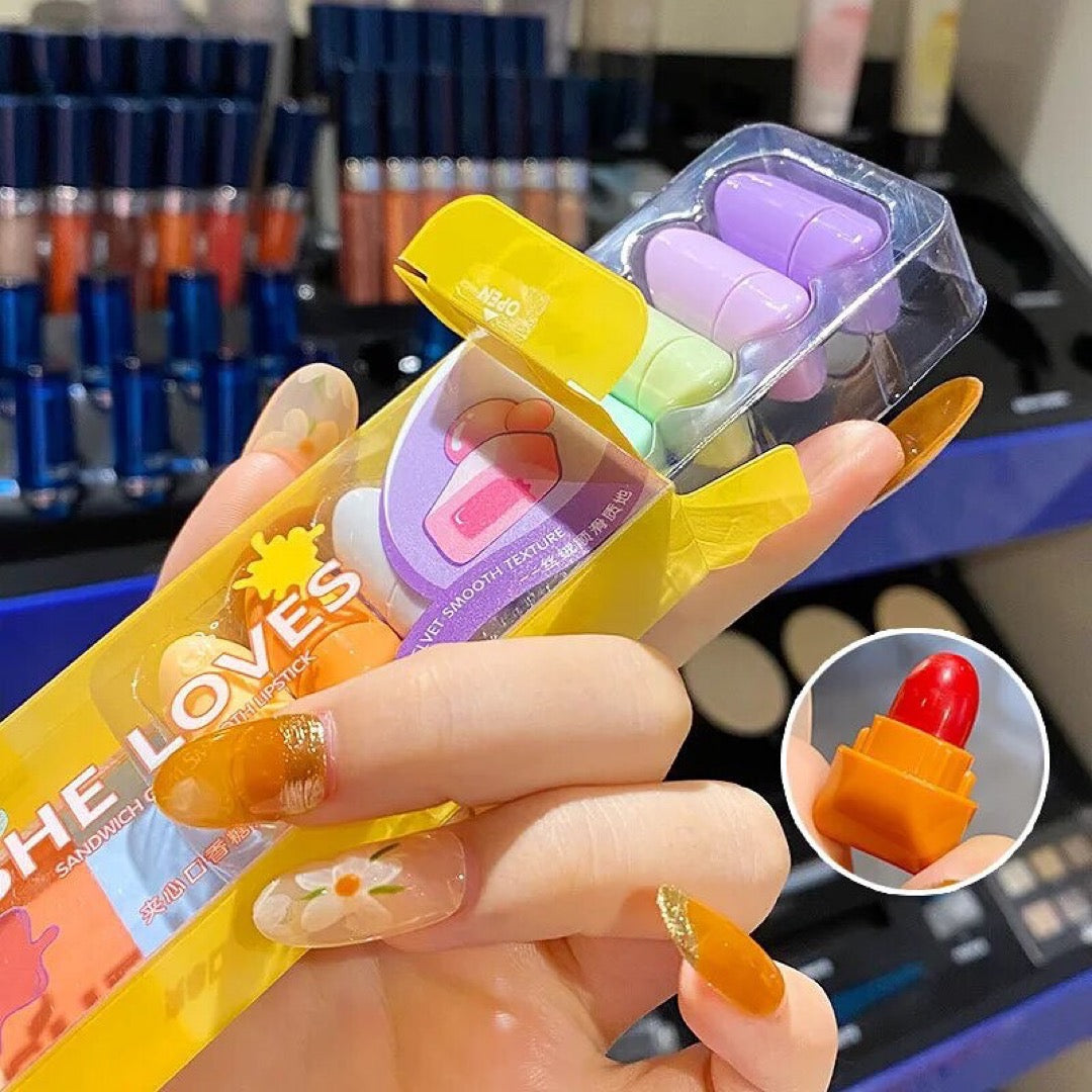 8pcs She Love Mini Bubble Gum Matte Lipsticks Set