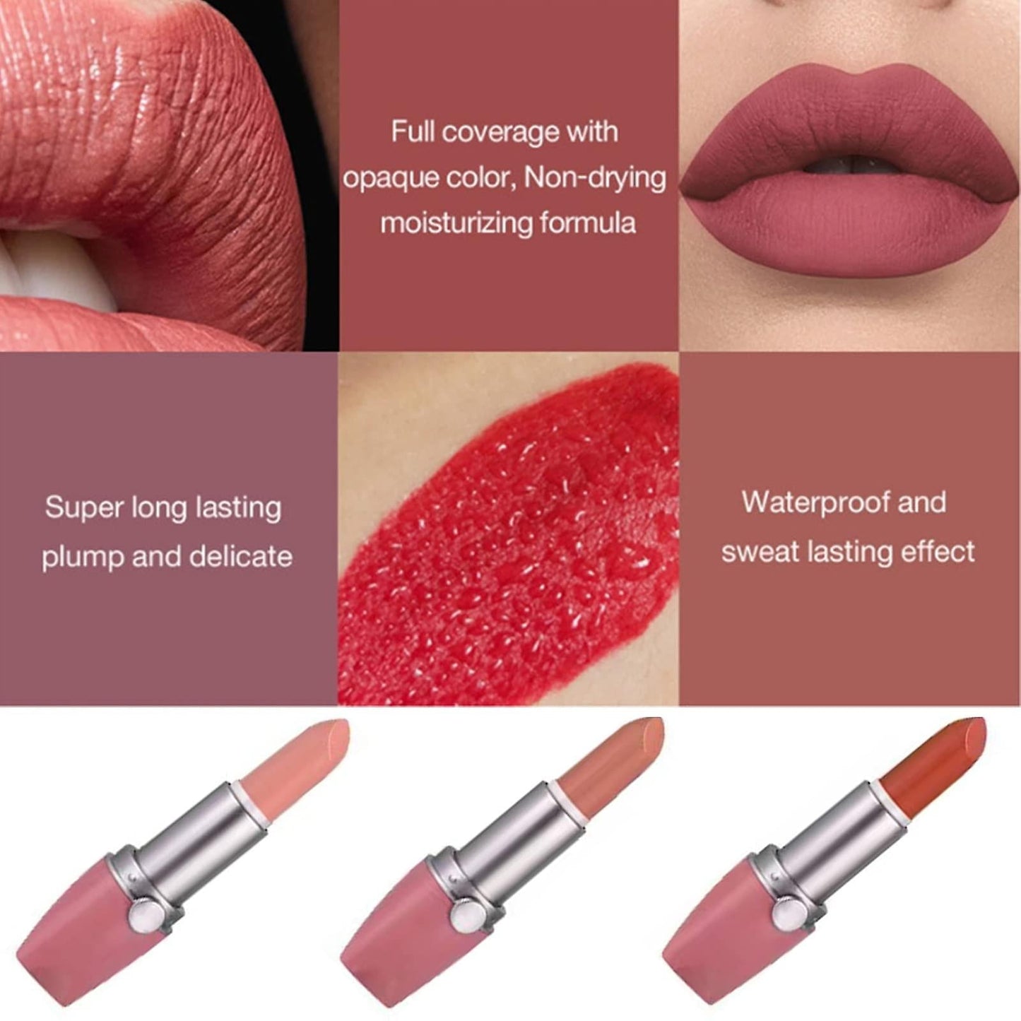 Fit Colors - 3pcs Velvet Matte Lipsticks Set