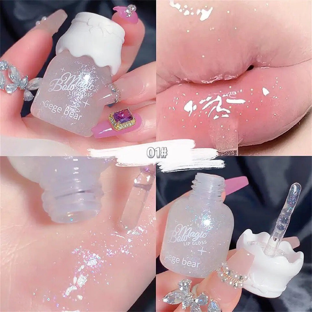 Gege Bear - Bow Knot Milk Canister Water Lip Gloss