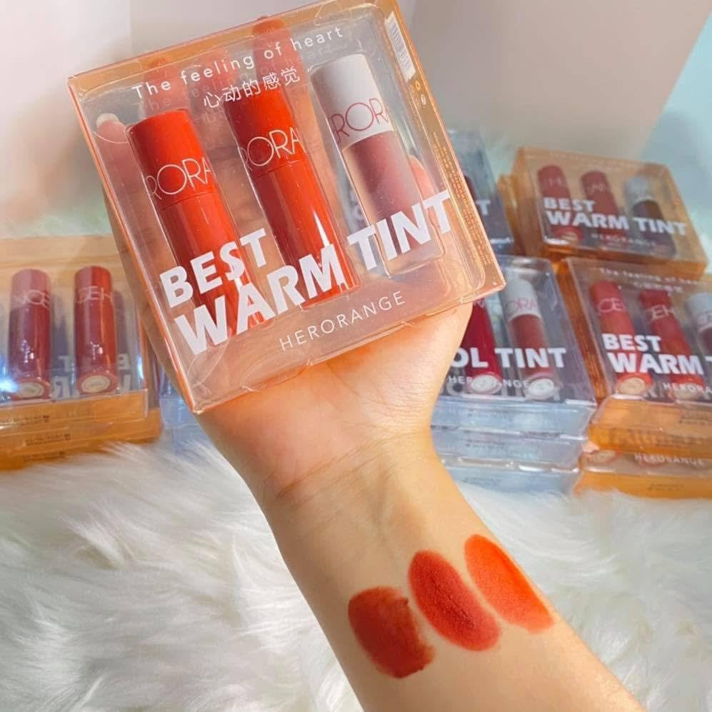 HERORANGE - 3pcs Cool & Warm Matte Lip Gloss