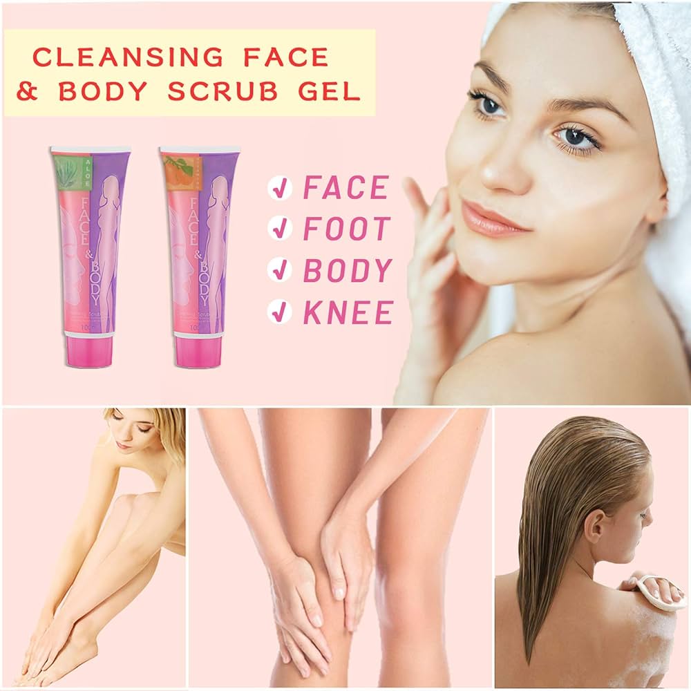 Aloevera Face & Body Brightening & Exfoliating Cleansing Scrub Gel - 100ml