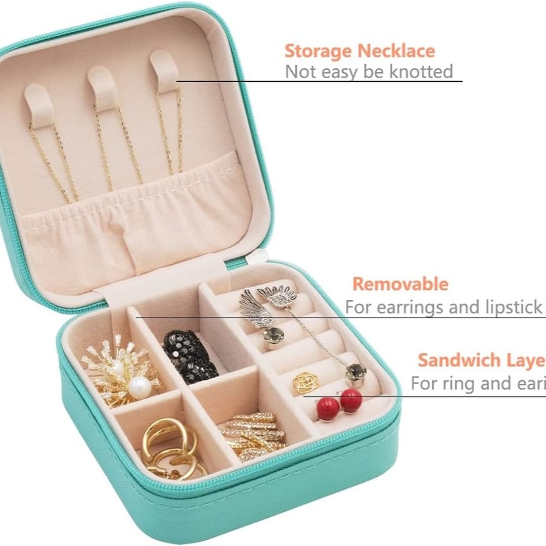 Portable Jewelry Storage Box Travel Jewelry Earring Organizer