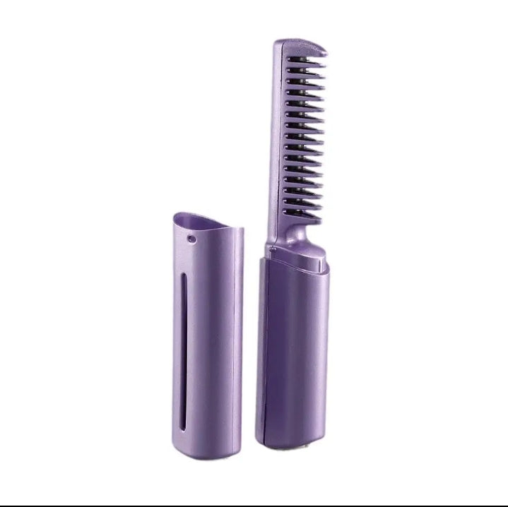 Portable Mini Electric Hair Straightener Comb Charging Temperature Adjustable Comb