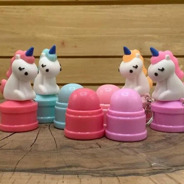 Unicorn Keychain Lip Balm Long-lasting Juicy Moisturizing Anti-cracking Lip Balm