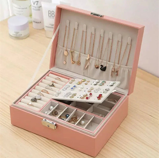 Travel Jewelry Box Jewelry Organizer Earrings Display Portable Jewelry Case Boxes Button PU Leather Storage Jewelers