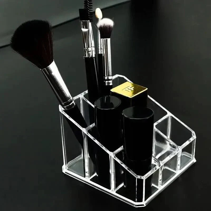 9 Grid Acrylic Lipstick Organizer Case Transparent Lipstick Display Stand Makeup Cosmetic Storage Box