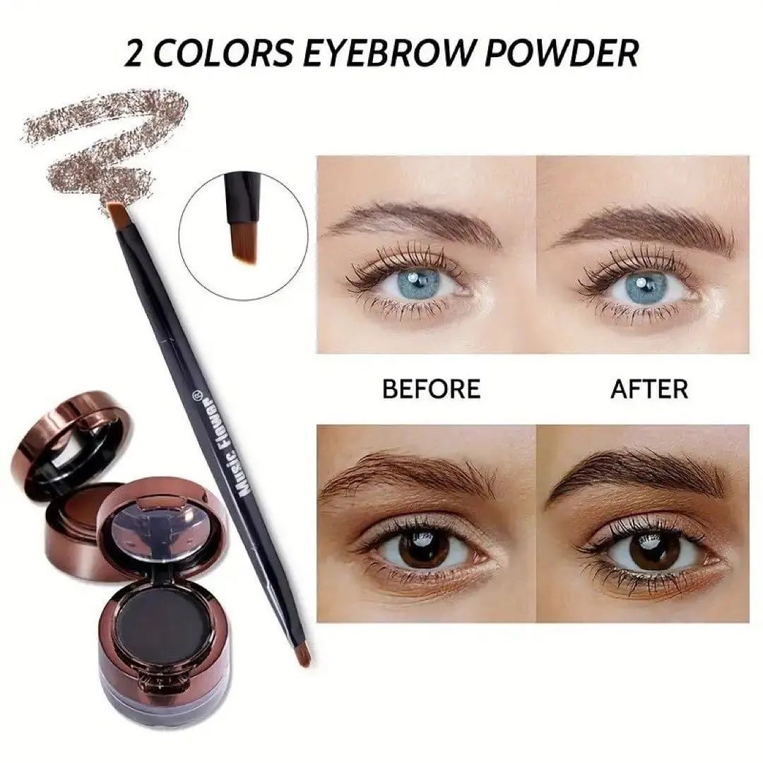 4 in 1 Brown & Black Gel Eyeliner With Brush Makeup Eyebrow Kit Powder Waterproof Kit