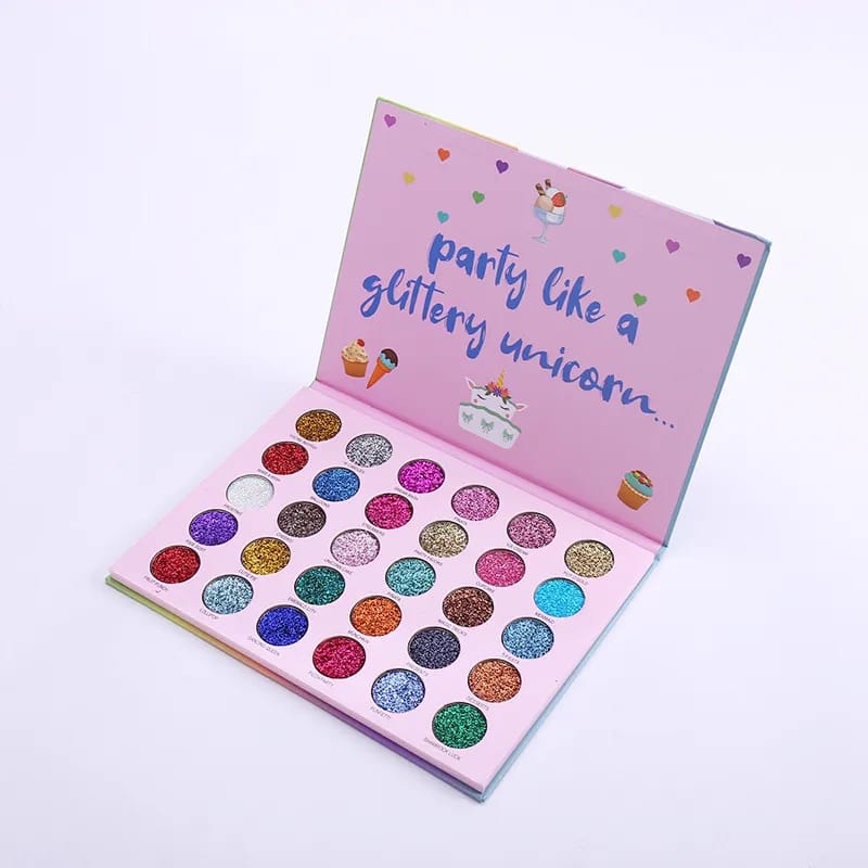 30 Color Unicorn Monochrome Shimmer & Glitter Eyeshadow Palette