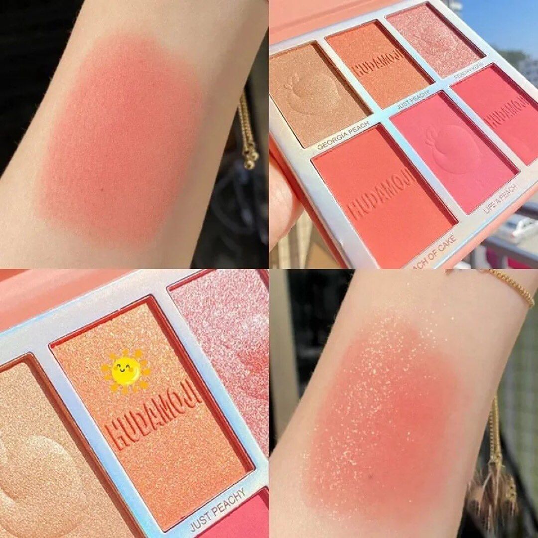 Hudamoji - 6 Color Blush & Highlighter Palette