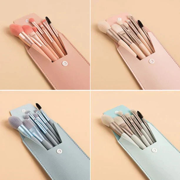 8pcs Travel Mini Makeup Brush Set Eyeshadow Highlighter Foundation Brush Beauty Tools