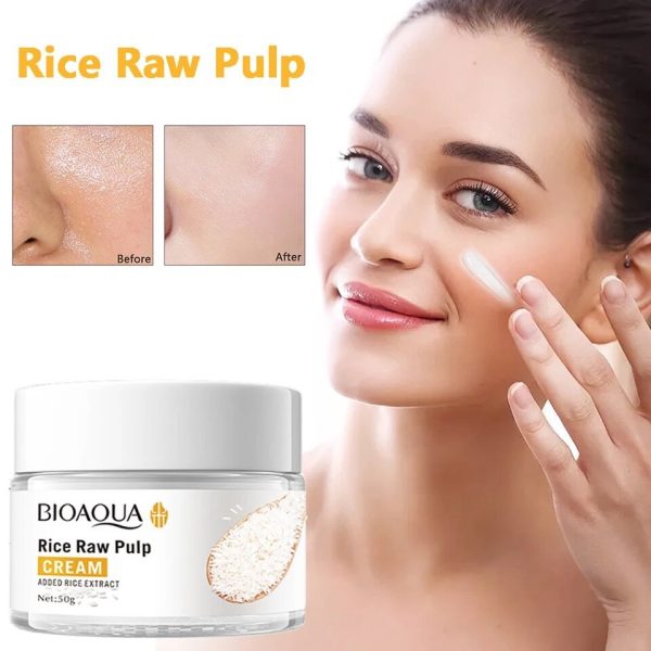 "Bioaqua Rice Raw Pulp Facial Cream – Moisturizing & Nourishing Face Cream 50g"