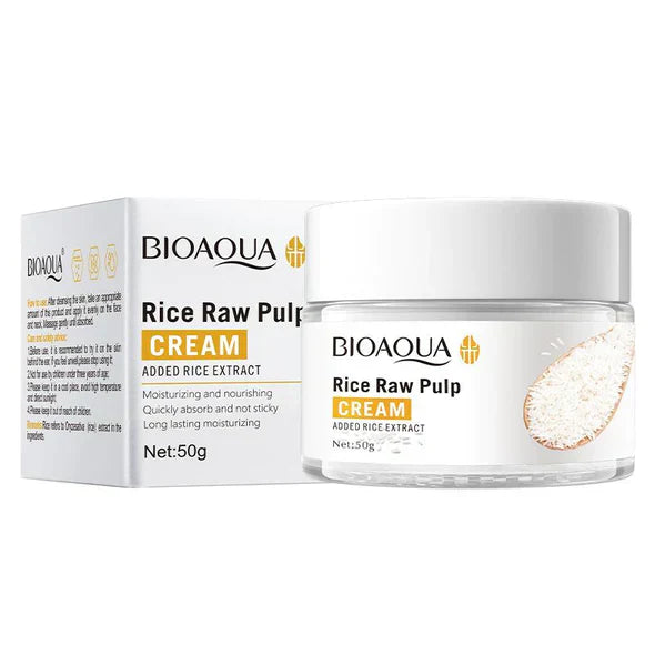 "Bioaqua Rice Raw Pulp Facial Cream – Moisturizing & Nourishing Face Cream 50g"