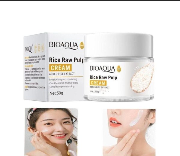 "Bioaqua Rice Raw Pulp Facial Cream – Moisturizing & Nourishing Face Cream 50g"