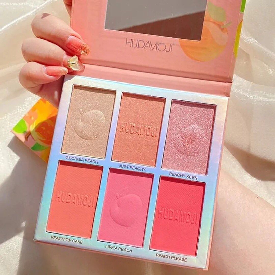 Hudamoji - 6 Color Blush & Highlighter Palette