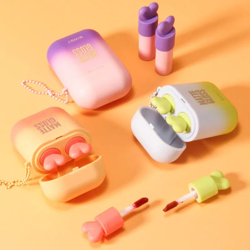 Airpods Lip Gloss Set Matte Velvet Waterproof Liquid Lip Stick