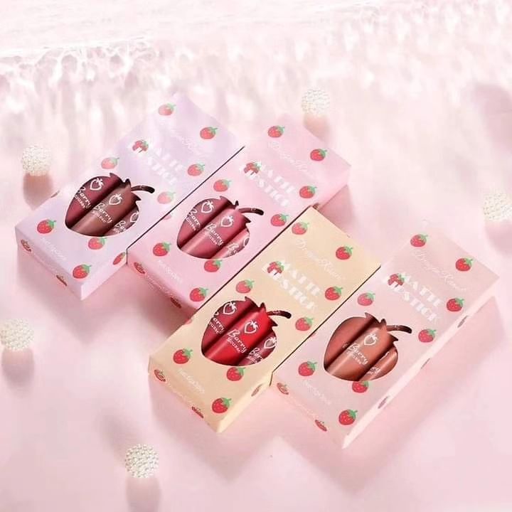 Dragon Ranee - 3pcs Strawberry Sweet Lip Gloss