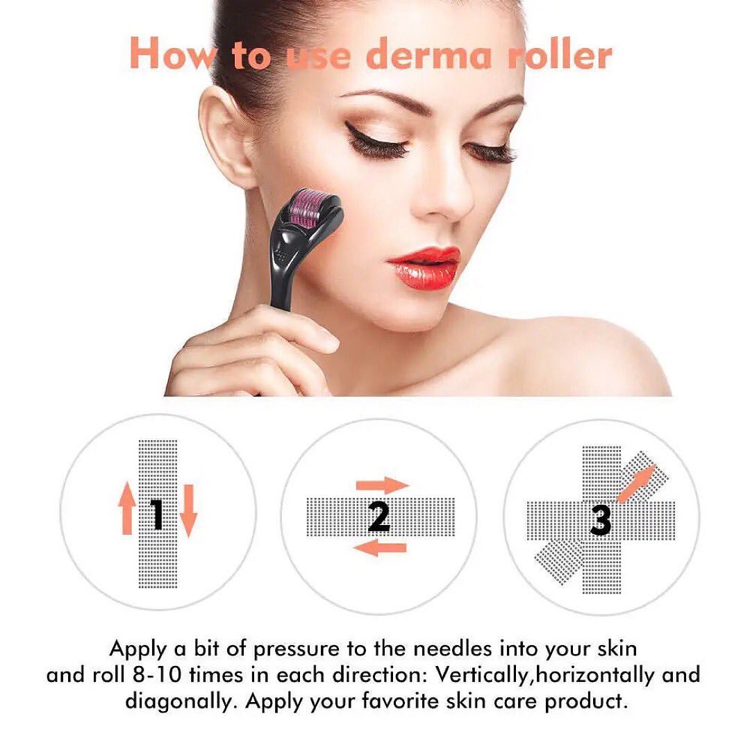 540 Needles for Facial Body Hair Growth Derma Roller for Skin Beard Needle Micro Face Roll Tool