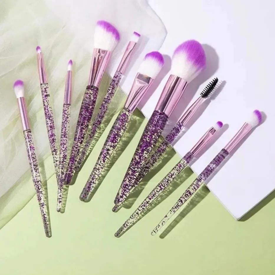 10pcs Crystal Makeup Brush Set