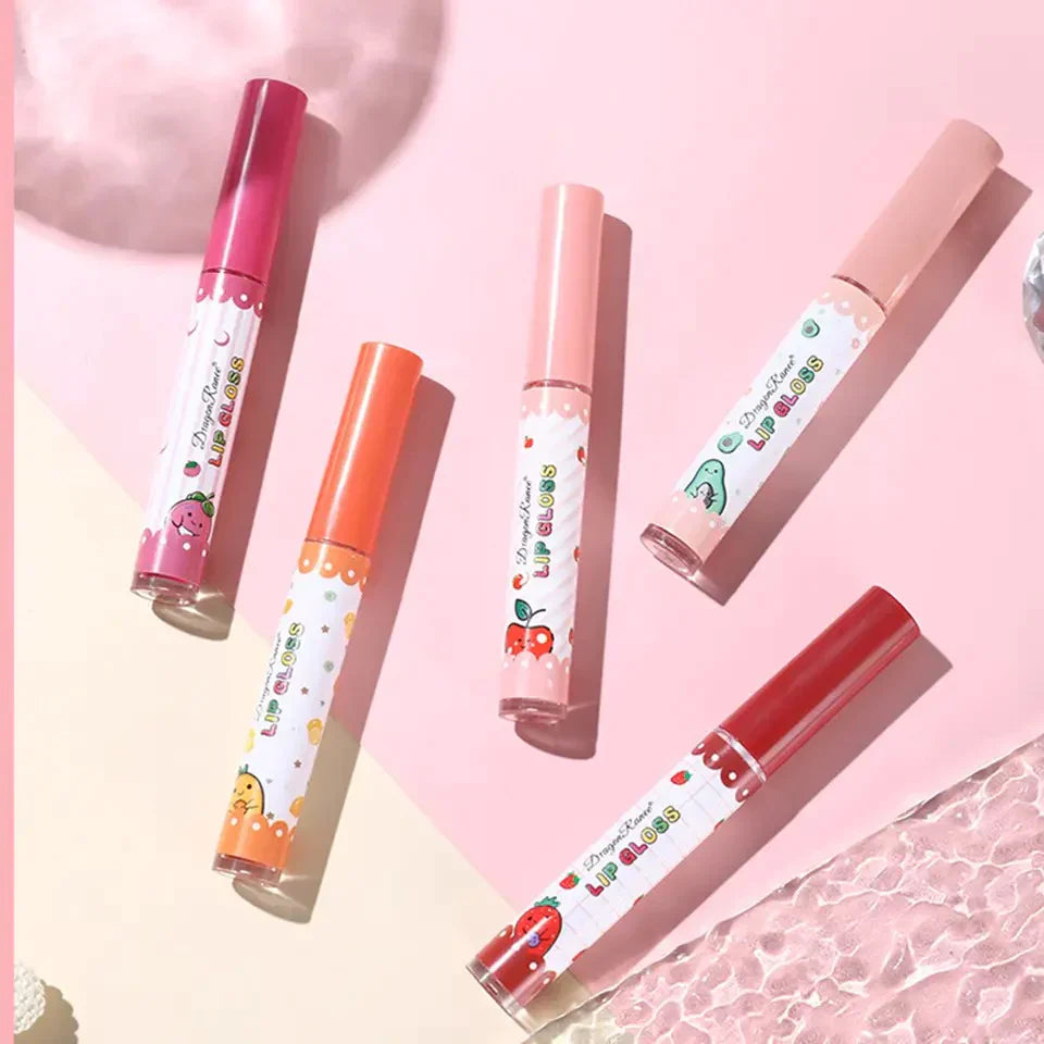 Dragon Ranee - 3pcs Fruit Lip Gloss Set Waterproof & Long-lasting