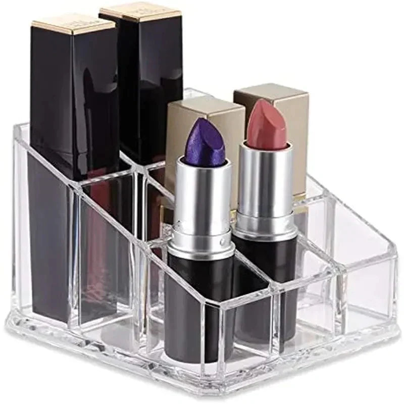 9 Grid Acrylic Lipstick Organizer Case Transparent Lipstick Display Stand Makeup Cosmetic Storage Box