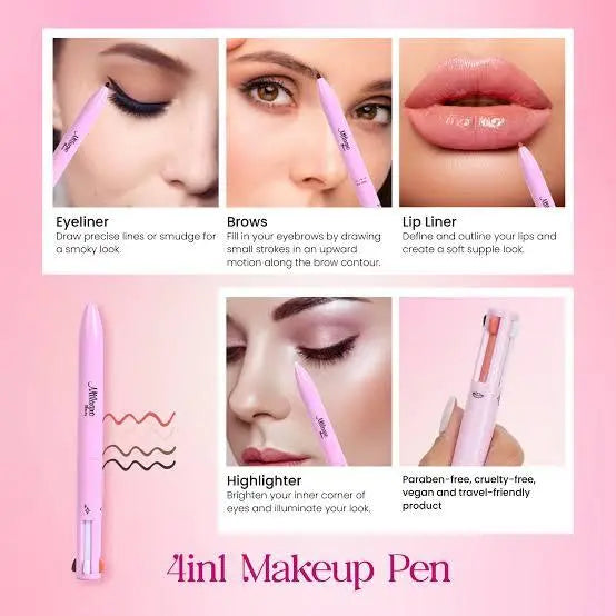 4 in 1 Touchup Makeup Pen (Lipstick + Blush + Highlighter + Liner)