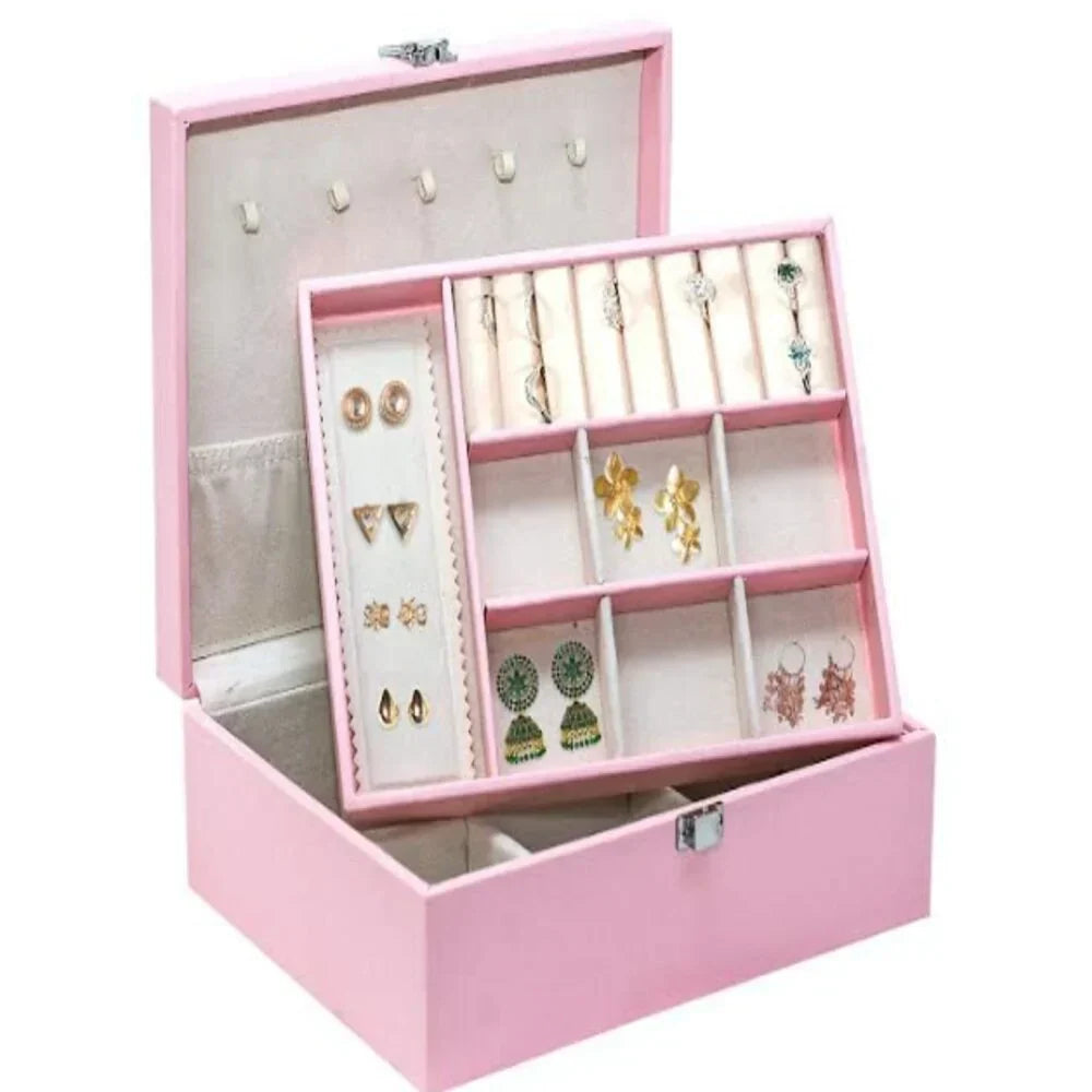 Travel Jewelry Box Jewelry Organizer Earrings Display Portable Jewelry Case Boxes Button PU Leather Storage Jewelers