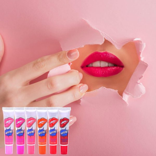 "Peel-Off Waterproof Lip Gloss – High Pigmented, Long-Lasting (Pack of 6)"