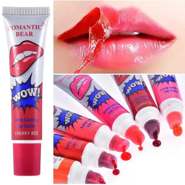 "Peel-Off Waterproof Lip Gloss – High Pigmented, Long-Lasting (Pack of 6)"